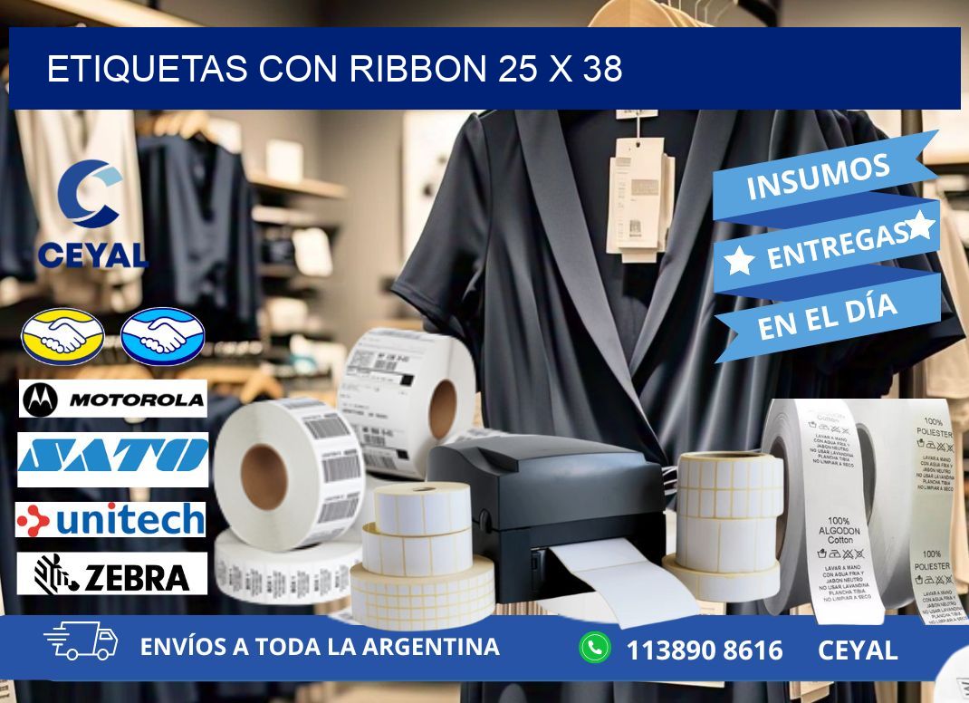 etiquetas con ribbon 25 x 38