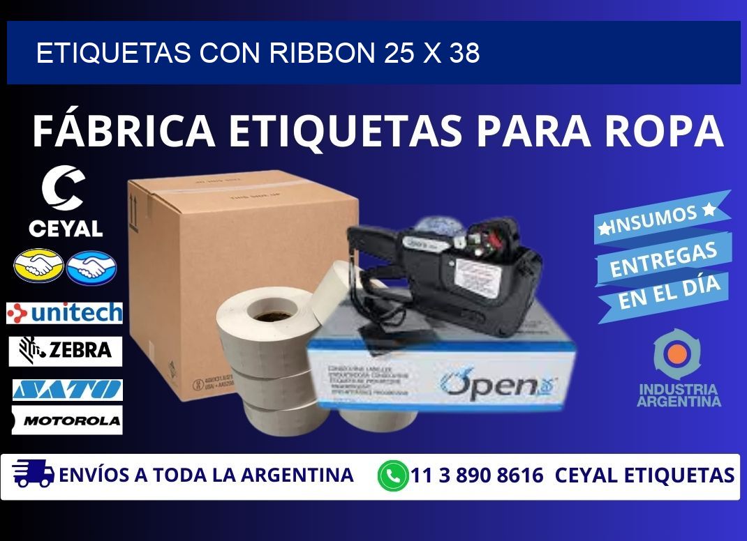 etiquetas con ribbon 25 x 38
