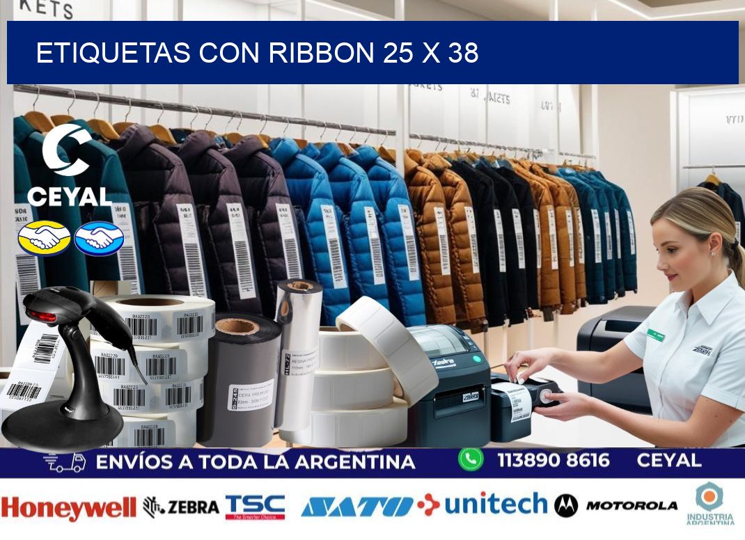 etiquetas con ribbon 25 x 38