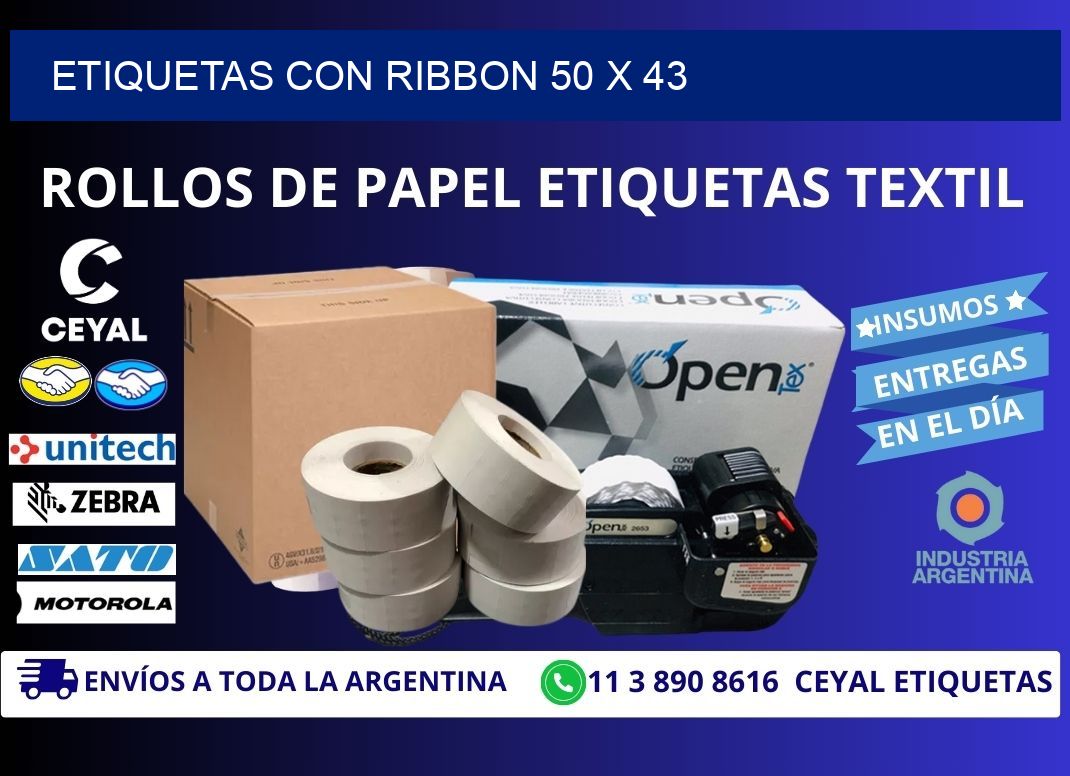 etiquetas con ribbon 50 x 43