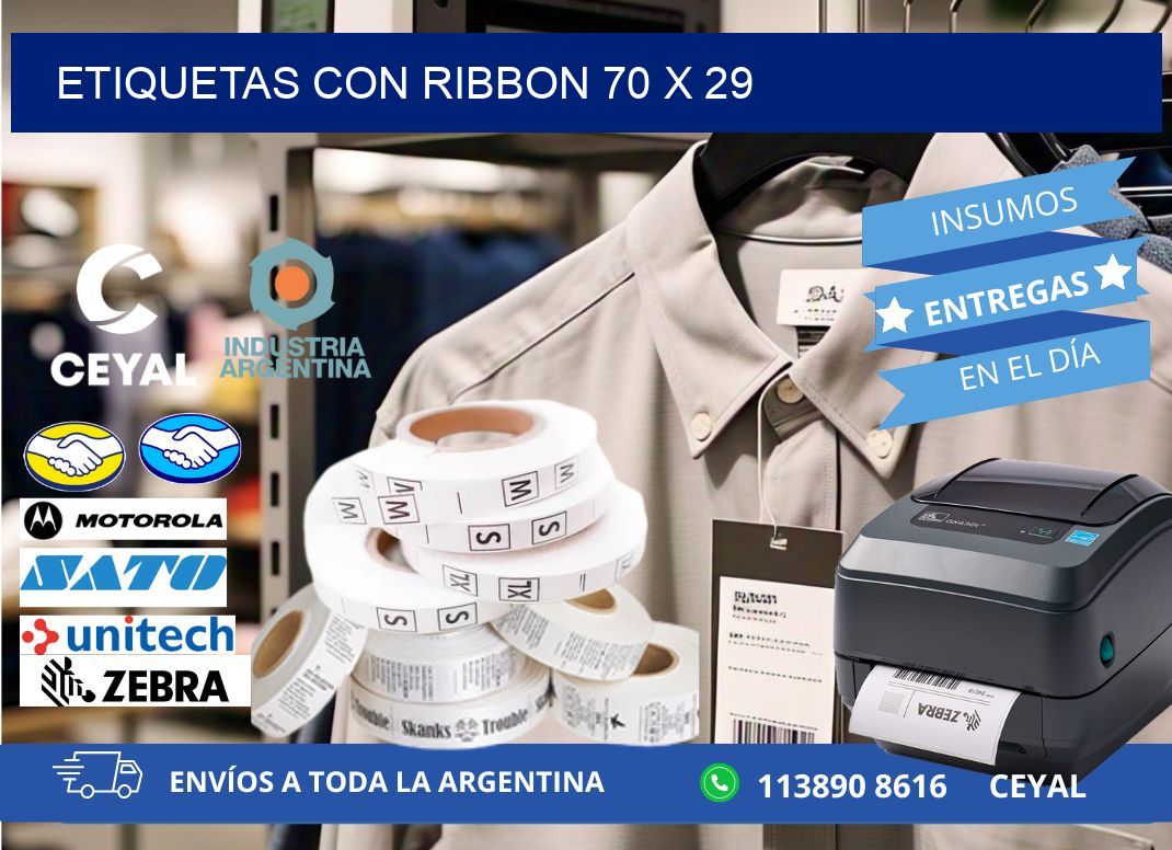 etiquetas con ribbon 70 x 29