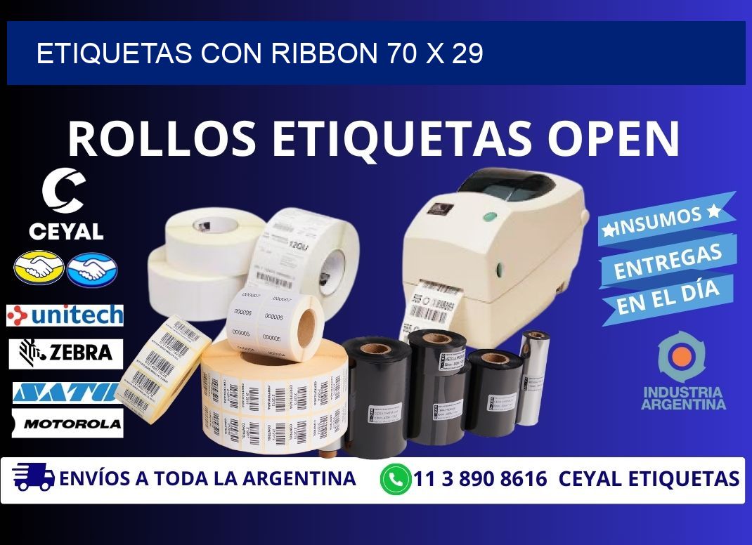 etiquetas con ribbon 70 x 29