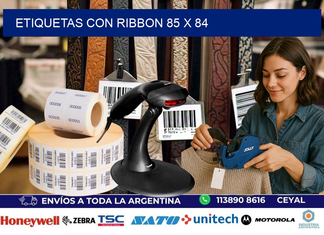etiquetas con ribbon 85 x 84