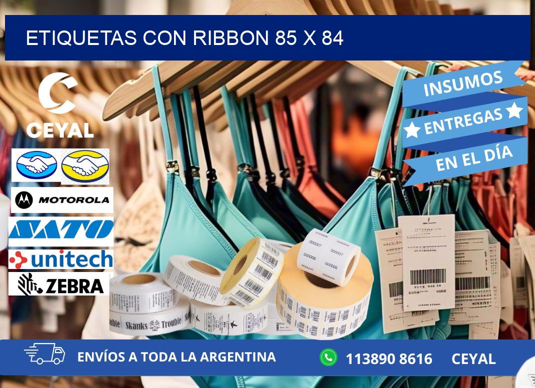 etiquetas con ribbon 85 x 84