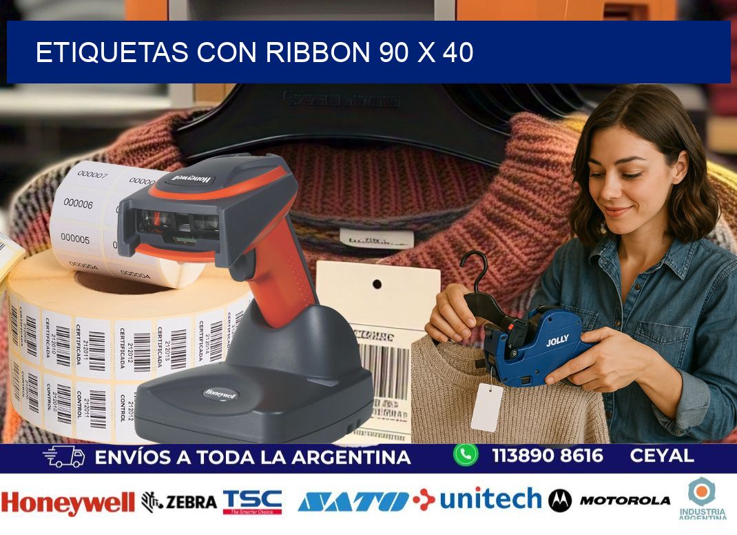 etiquetas con ribbon 90 x 40