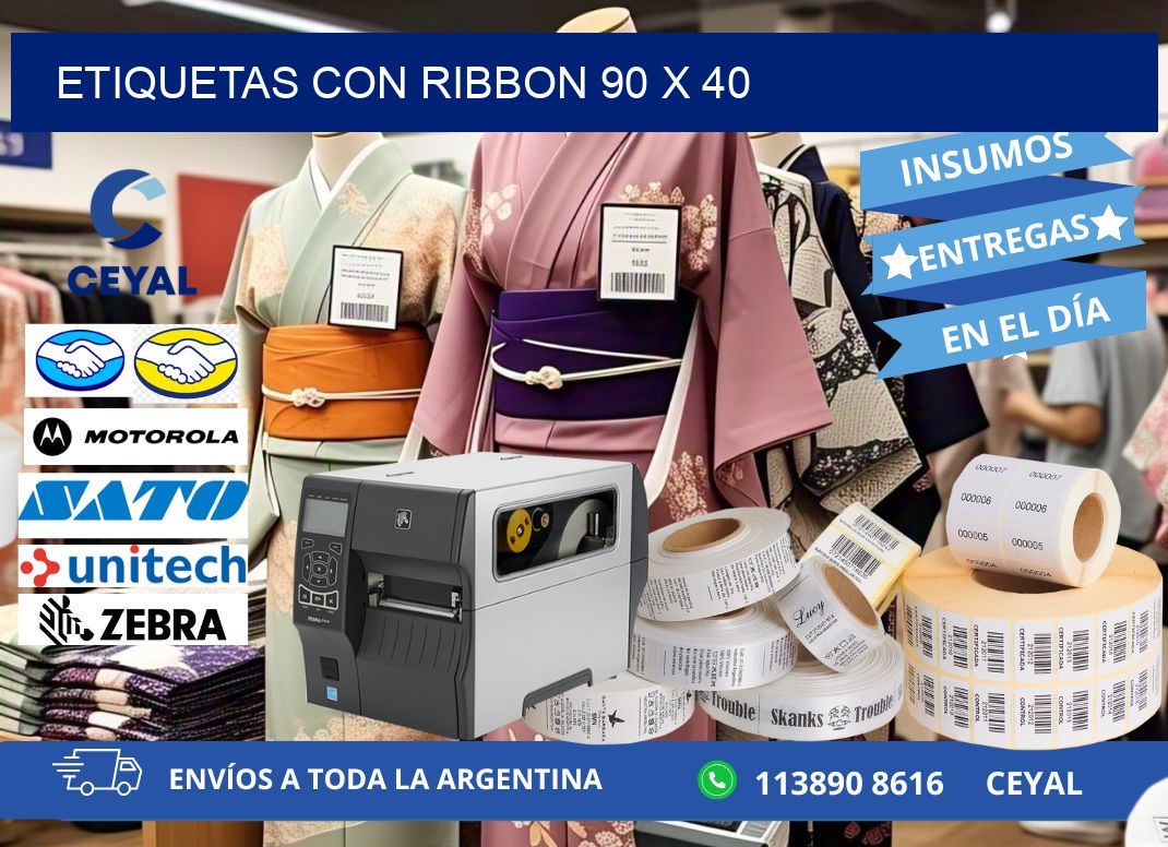 etiquetas con ribbon 90 x 40