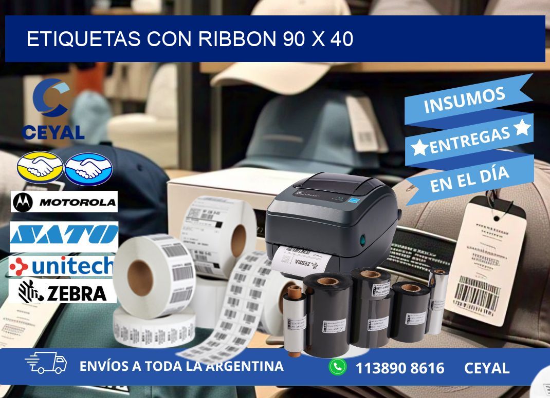 etiquetas con ribbon 90 x 40
