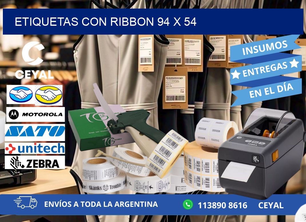 etiquetas con ribbon 94 x 54