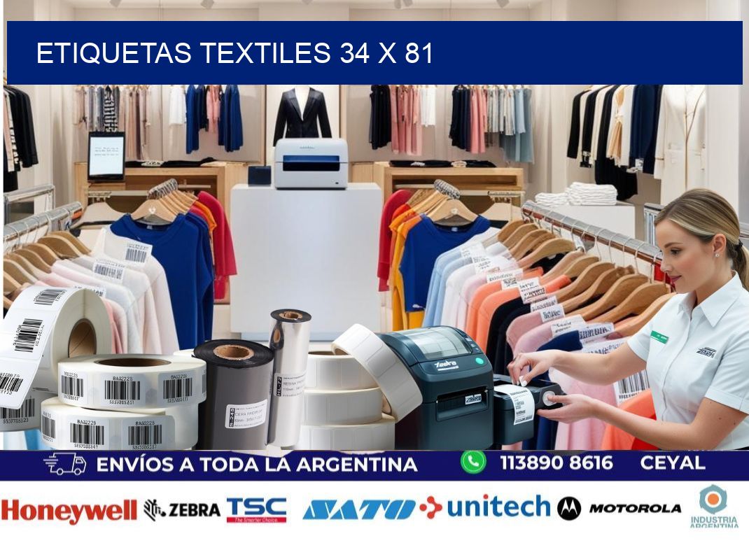 etiquetas textiles 34 x 81