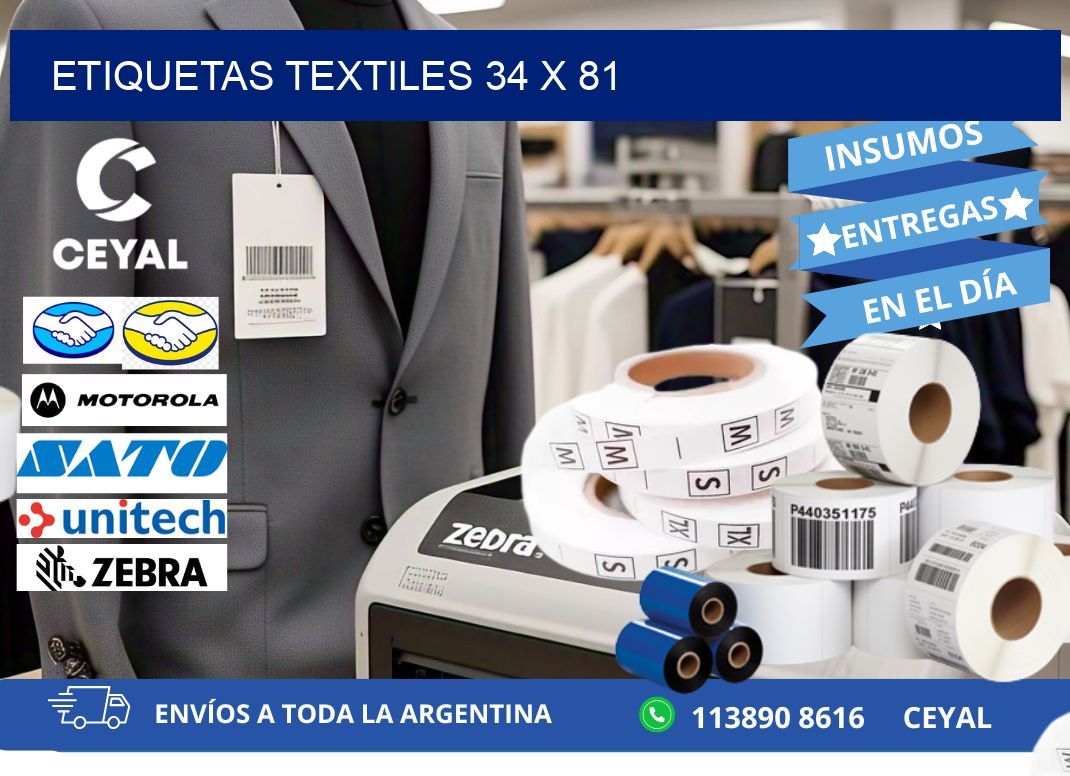 etiquetas textiles 34 x 81
