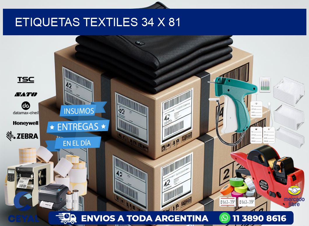 etiquetas textiles 34 x 81