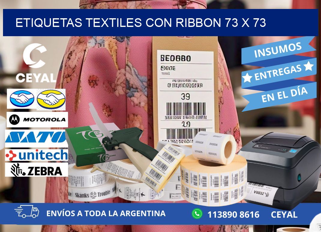 etiquetas textiles con ribbon 73 x 73