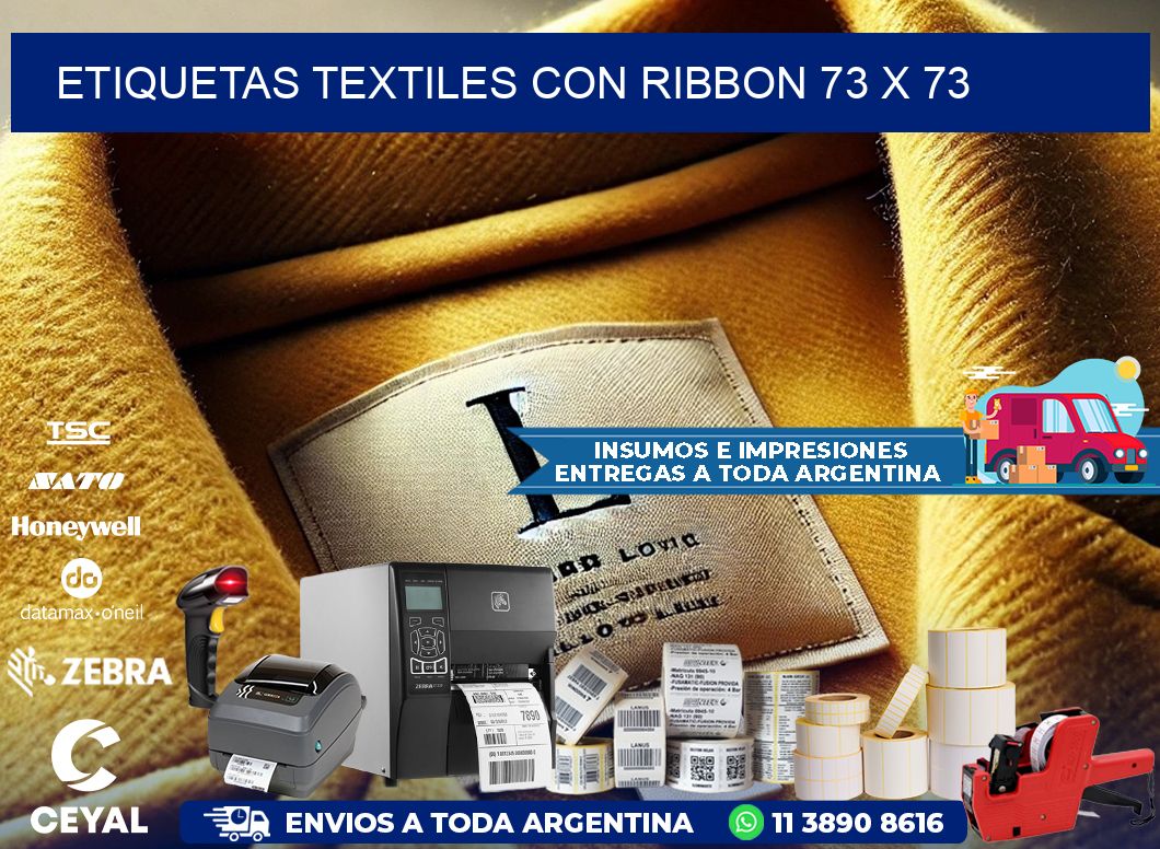 etiquetas textiles con ribbon 73 x 73