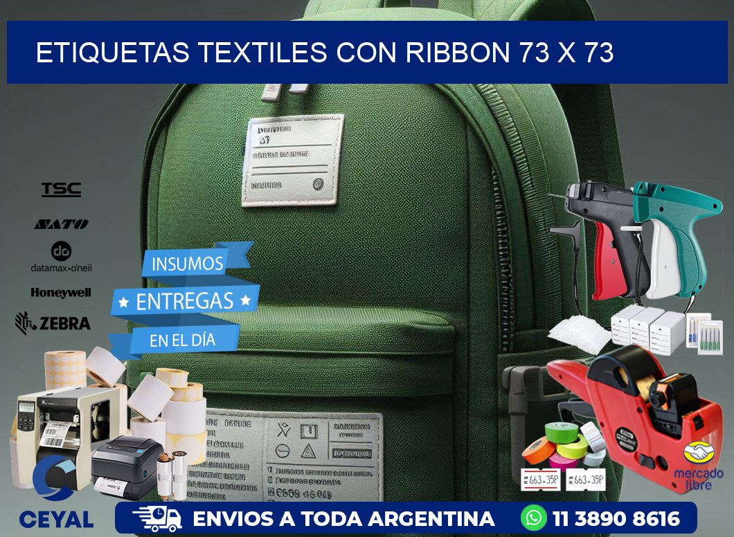 etiquetas textiles con ribbon 73 x 73
