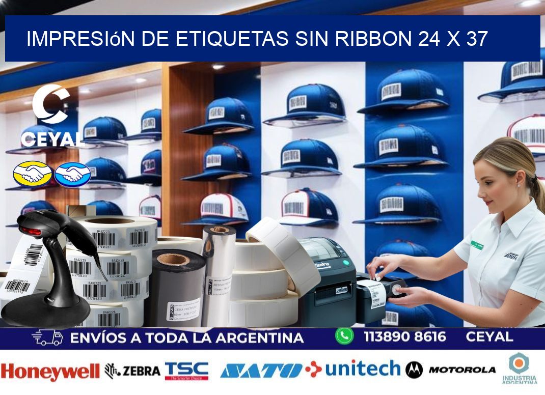 impresión de etiquetas sin ribbon 24 x 37