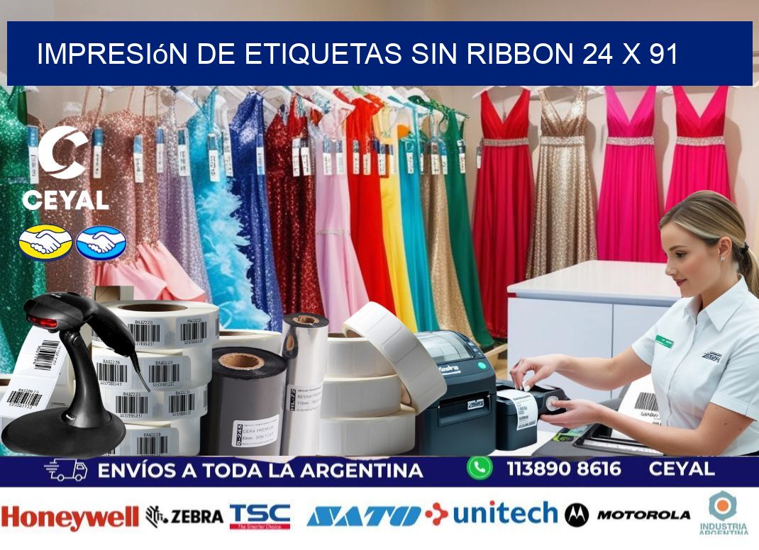 impresión de etiquetas sin ribbon 24 x 91