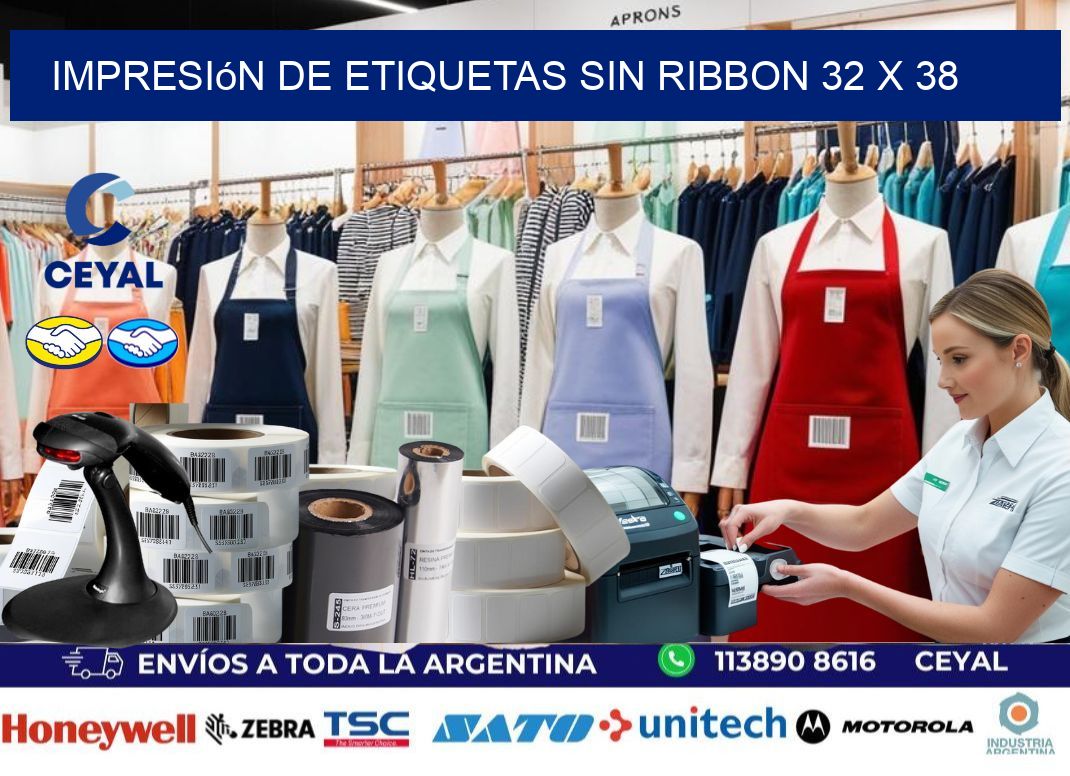 impresión de etiquetas sin ribbon 32 x 38