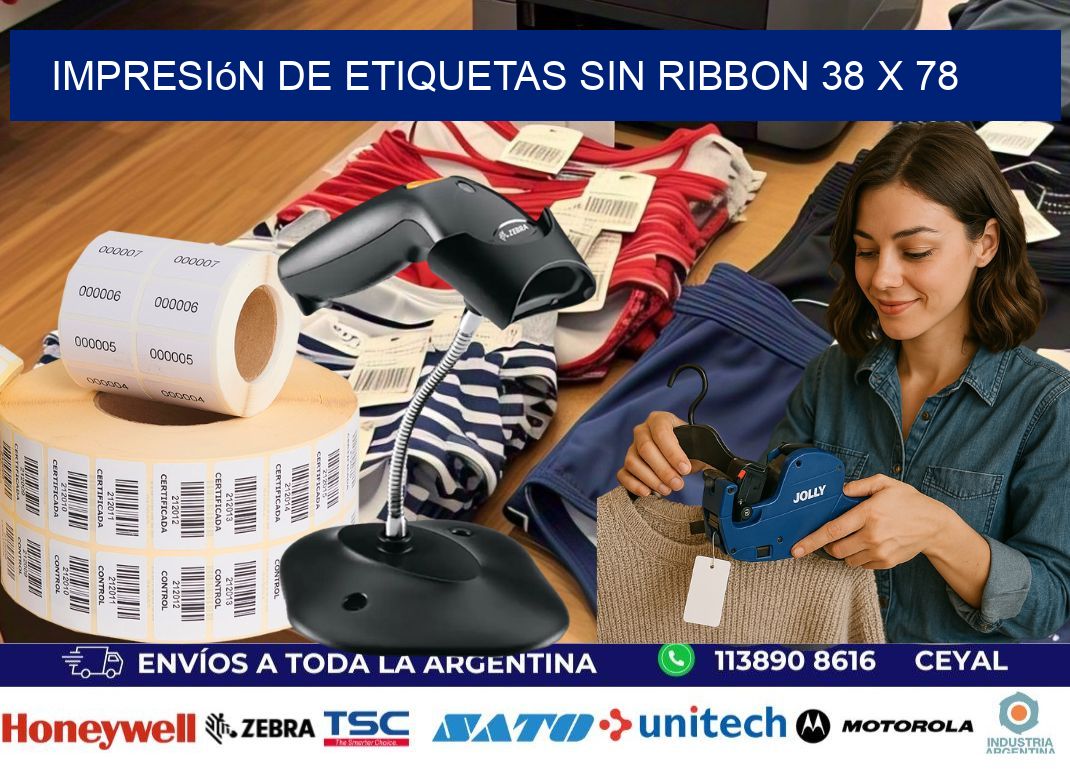 impresión de etiquetas sin ribbon 38 x 78
