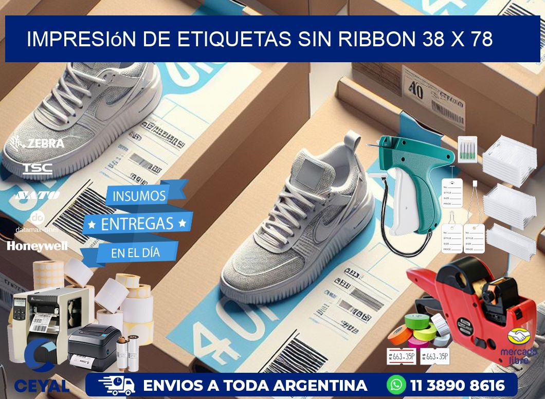 impresión de etiquetas sin ribbon 38 x 78