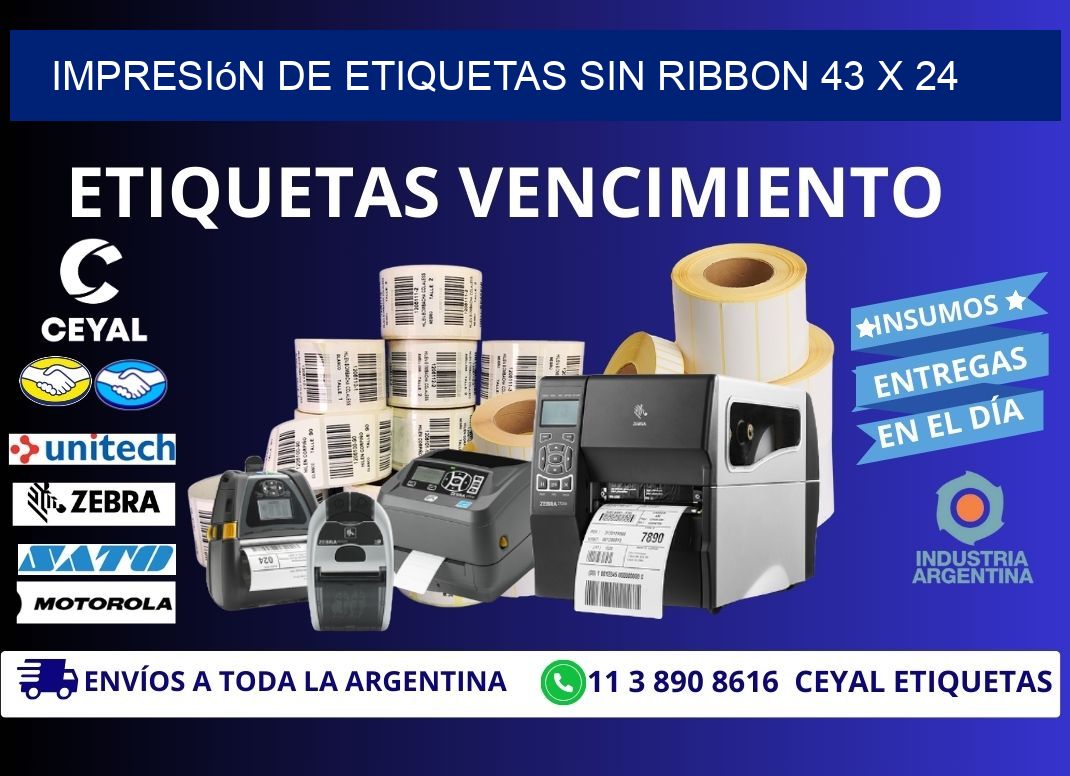 impresión de etiquetas sin ribbon 43 x 24