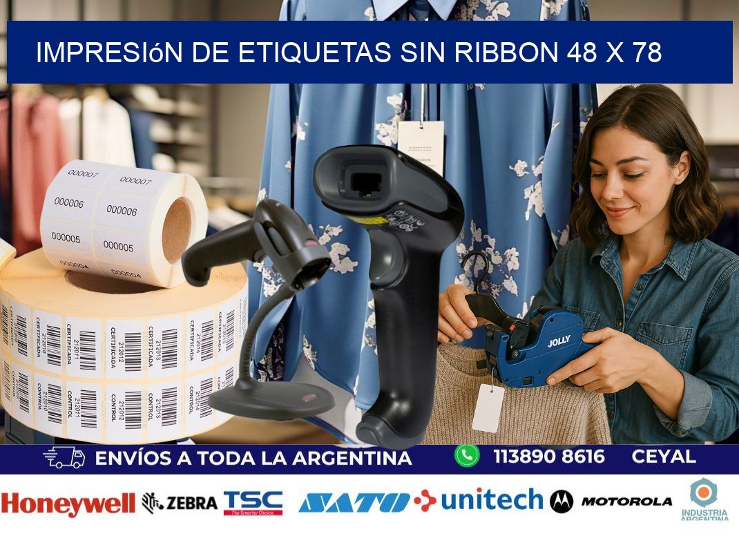impresión de etiquetas sin ribbon 48 x 78