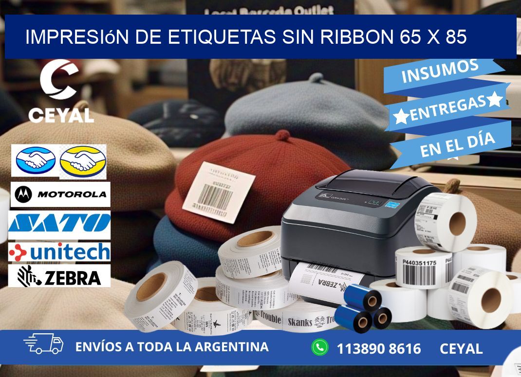 impresión de etiquetas sin ribbon 65 x 85