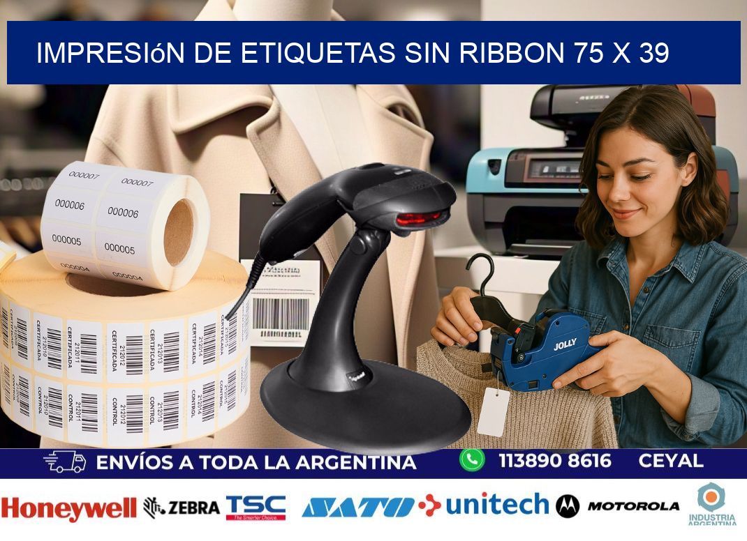 impresión de etiquetas sin ribbon 75 x 39