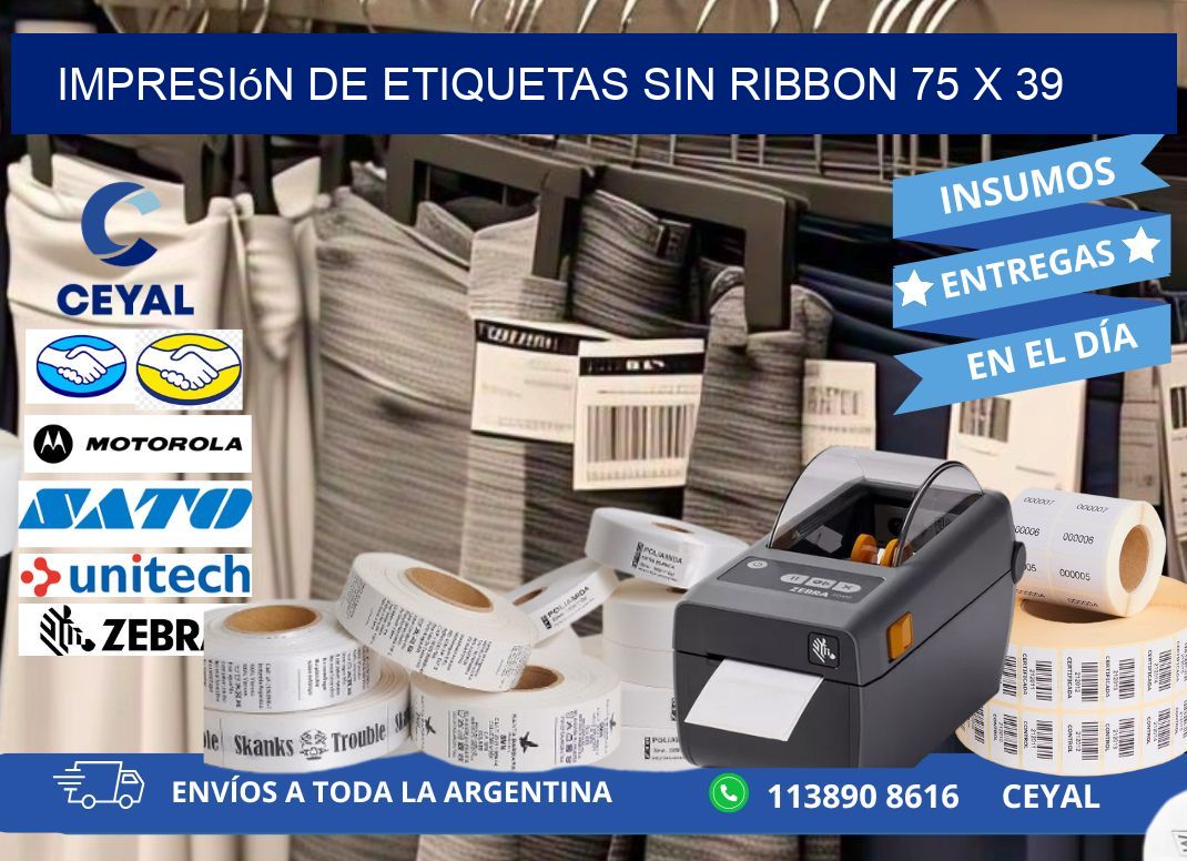 impresión de etiquetas sin ribbon 75 x 39