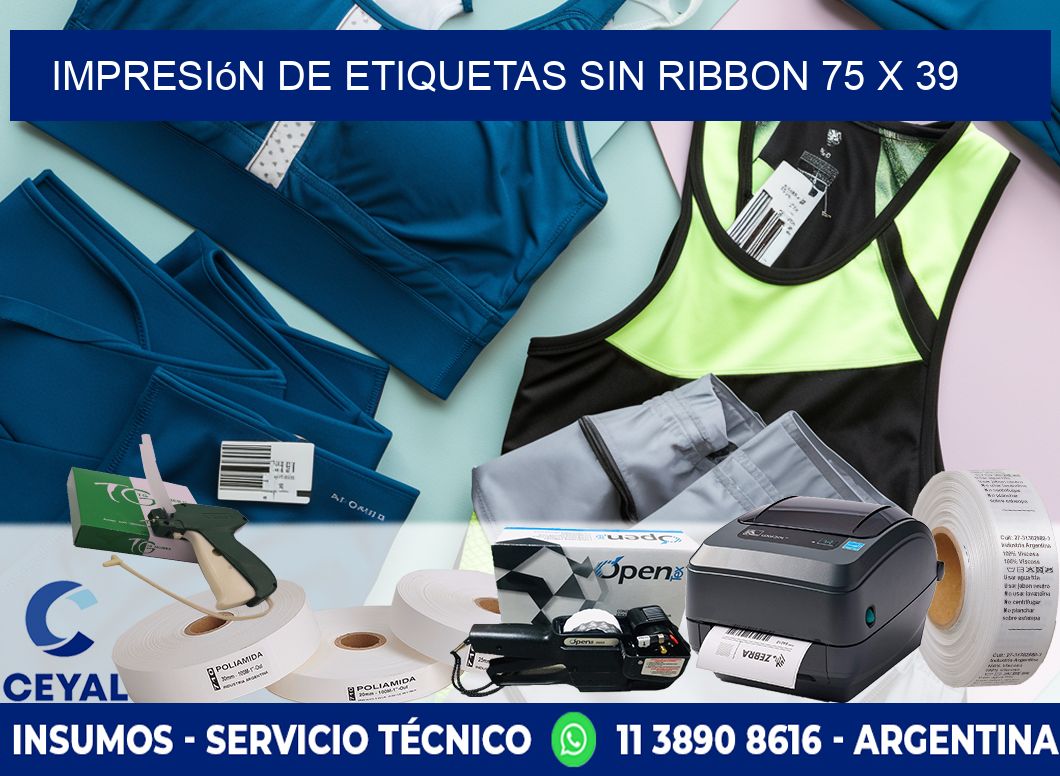 impresión de etiquetas sin ribbon 75 x 39