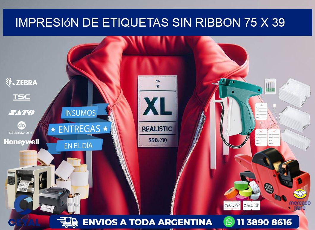 impresión de etiquetas sin ribbon 75 x 39