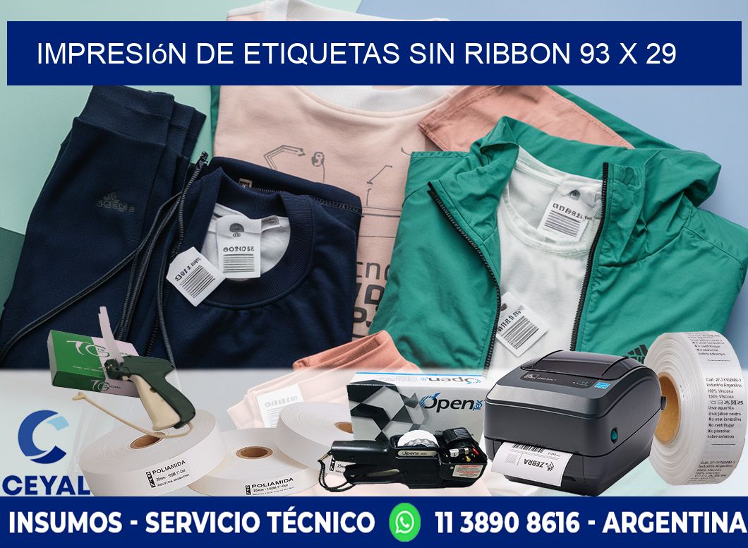 impresión de etiquetas sin ribbon 93 x 29