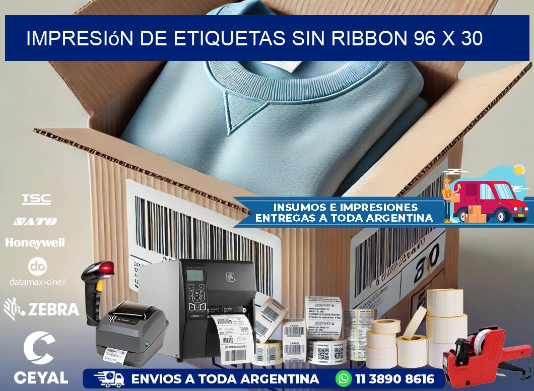 impresión de etiquetas sin ribbon 96 x 30