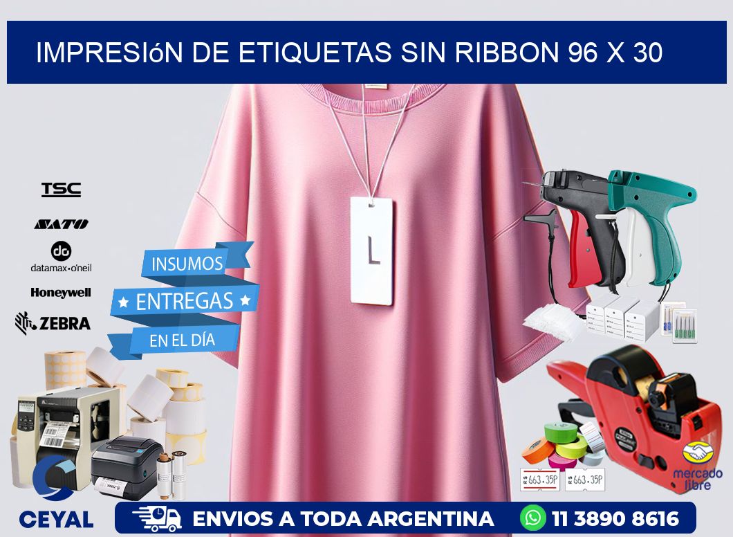 impresión de etiquetas sin ribbon 96 x 30
