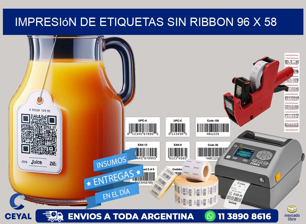 impresión de etiquetas sin ribbon 96 x 58