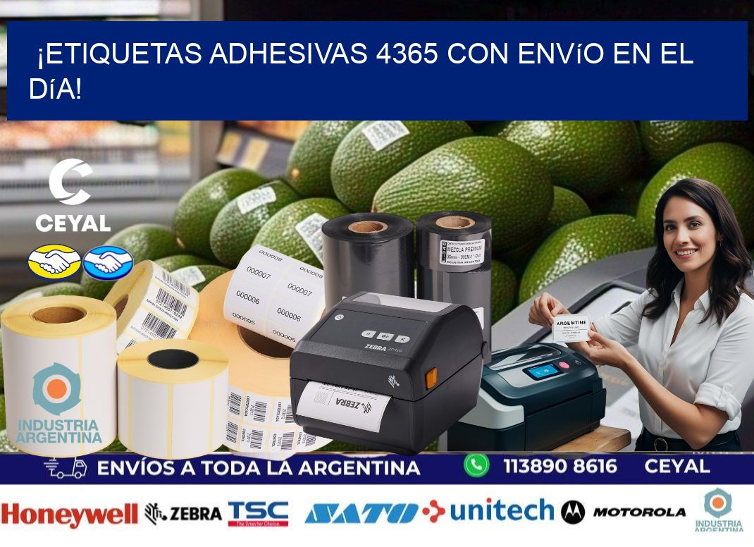 ¡Etiquetas Adhesivas 4365 con Envío en el Día!