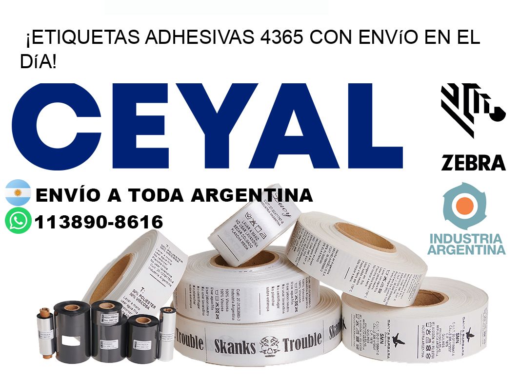 ¡Etiquetas Adhesivas 4365 con Envío en el Día!
