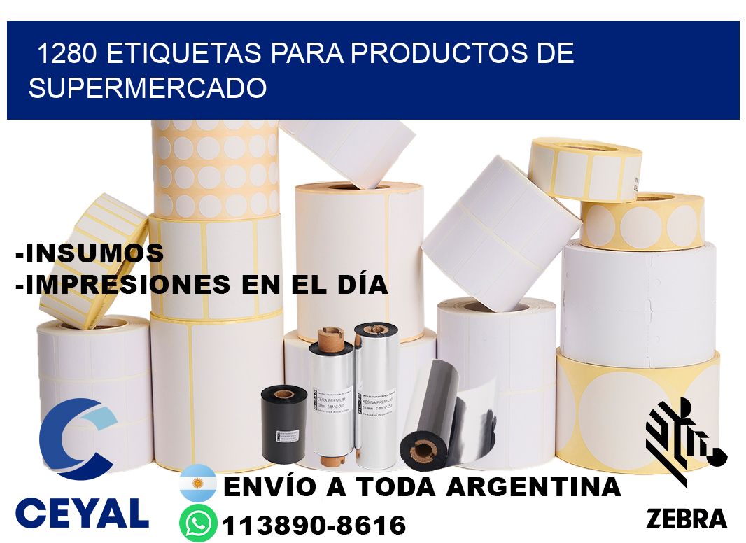 1280 Etiquetas para productos de supermercado