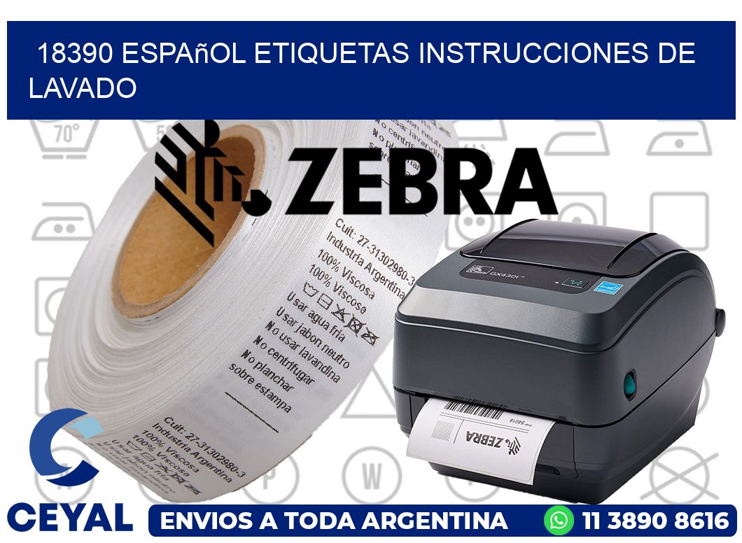 18390 español etiquetas instrucciones de lavado