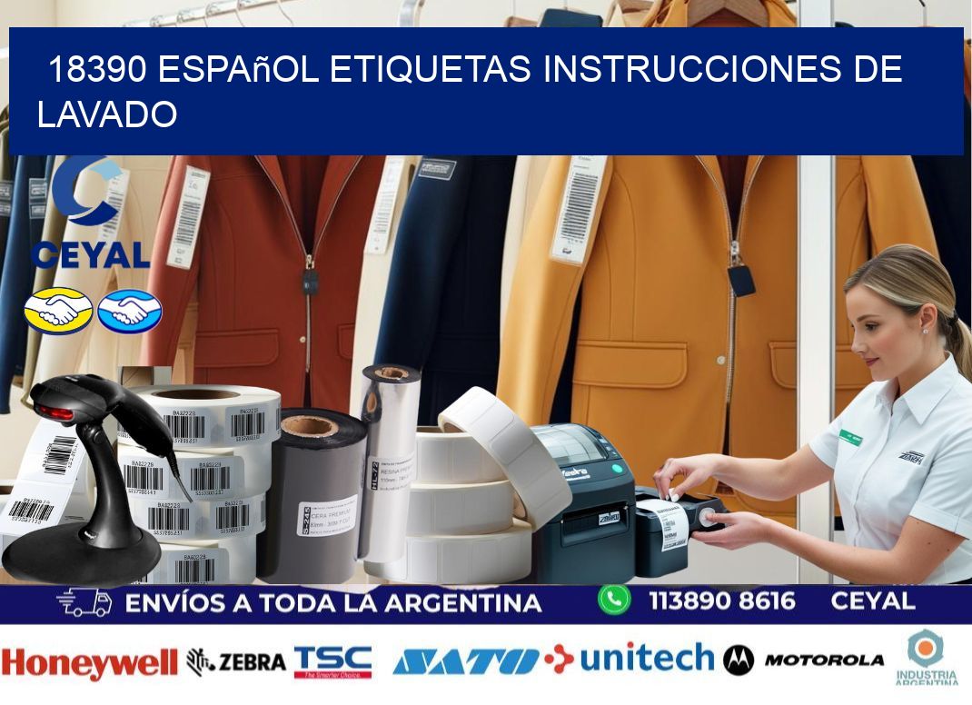 18390 español etiquetas instrucciones de lavado