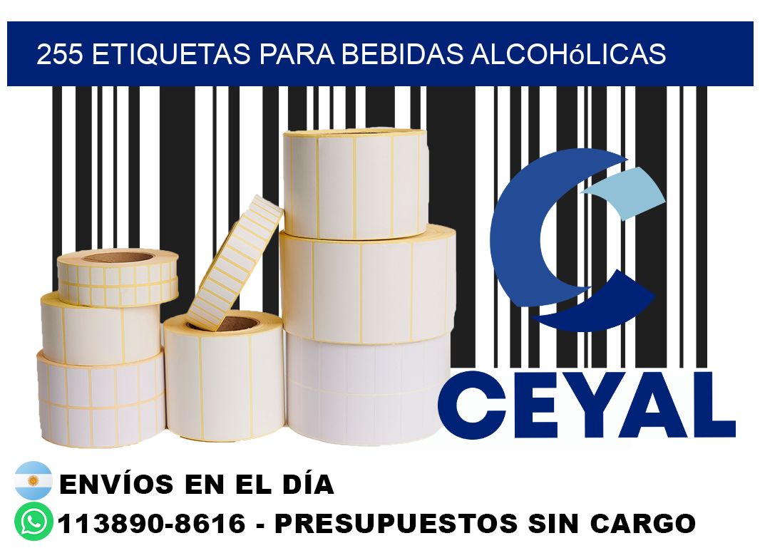 255 Etiquetas para bebidas alcohólicas