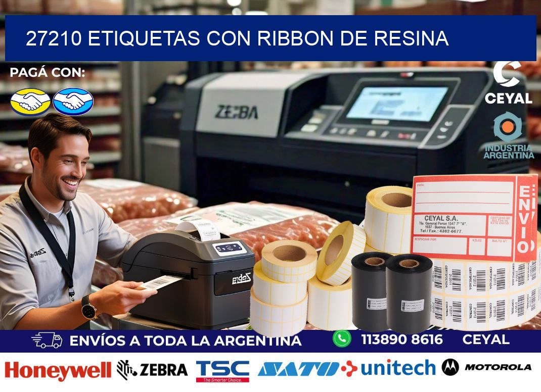 27210 etiquetas con ribbon de resina