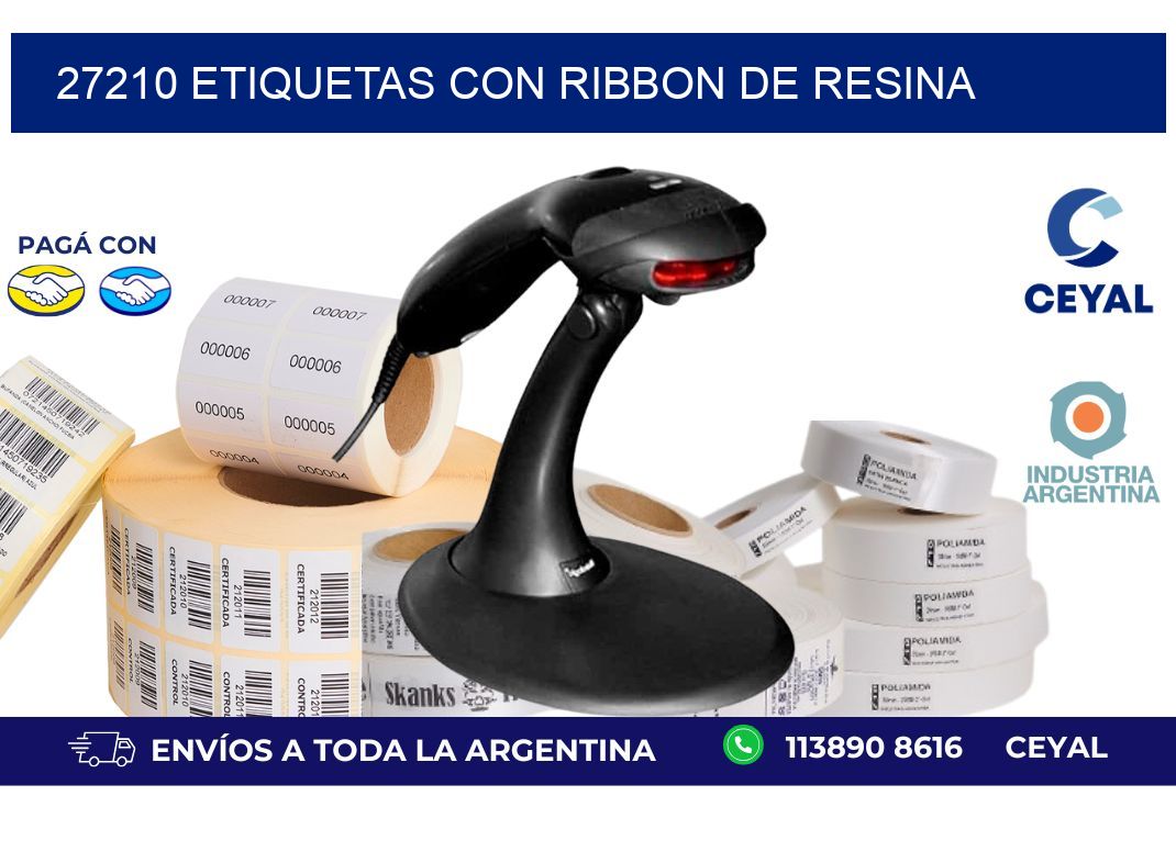 27210 etiquetas con ribbon de resina