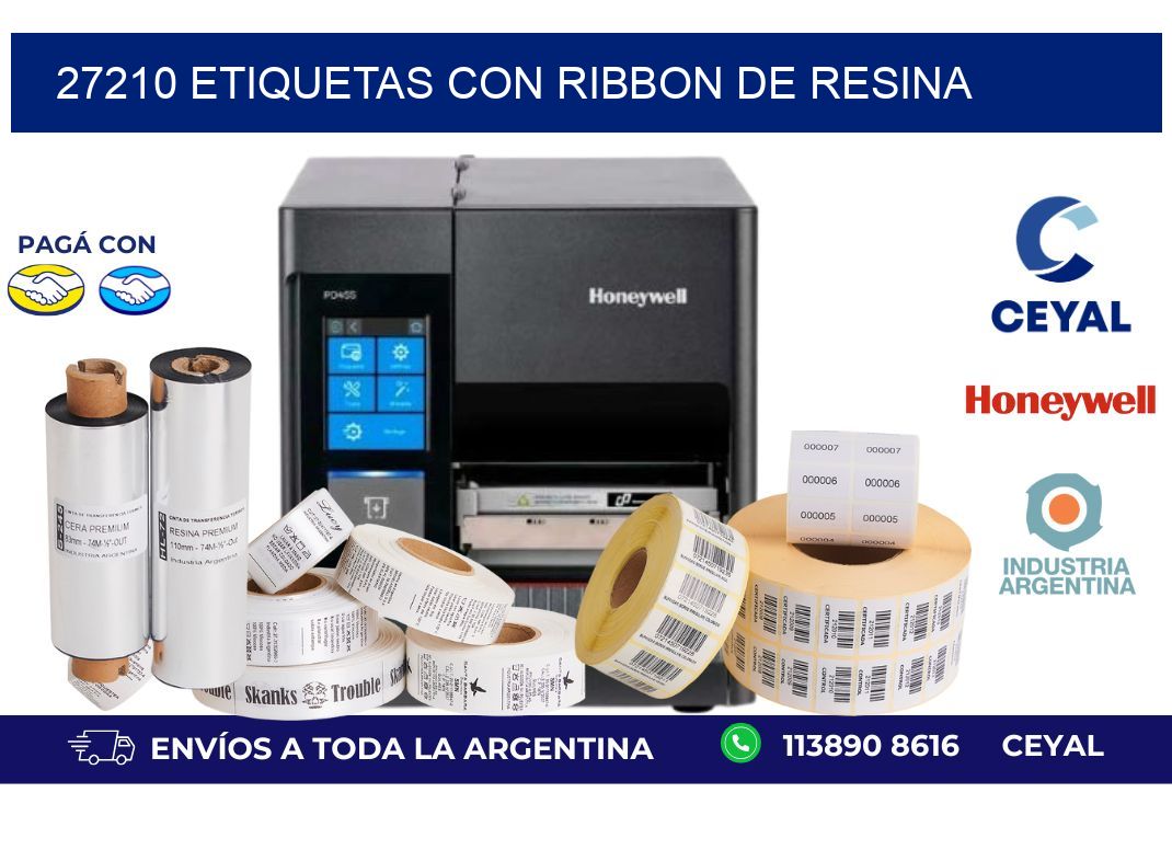 27210 etiquetas con ribbon de resina