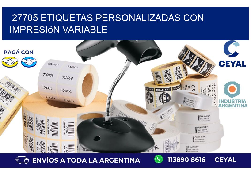 27705 etiquetas personalizadas con impresión variable