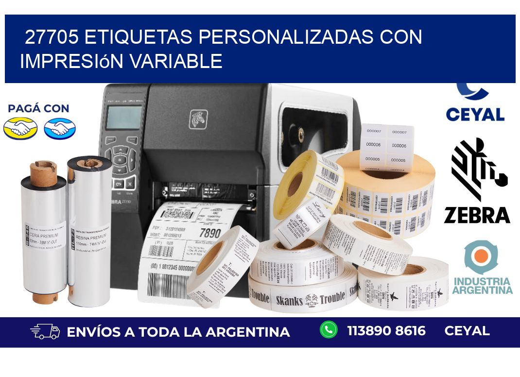27705 etiquetas personalizadas con impresión variable