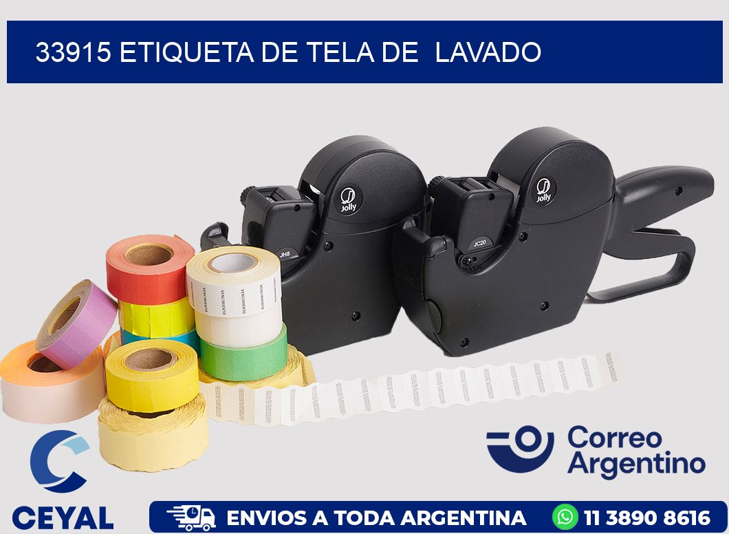 33915 etiqueta de tela de  lavado