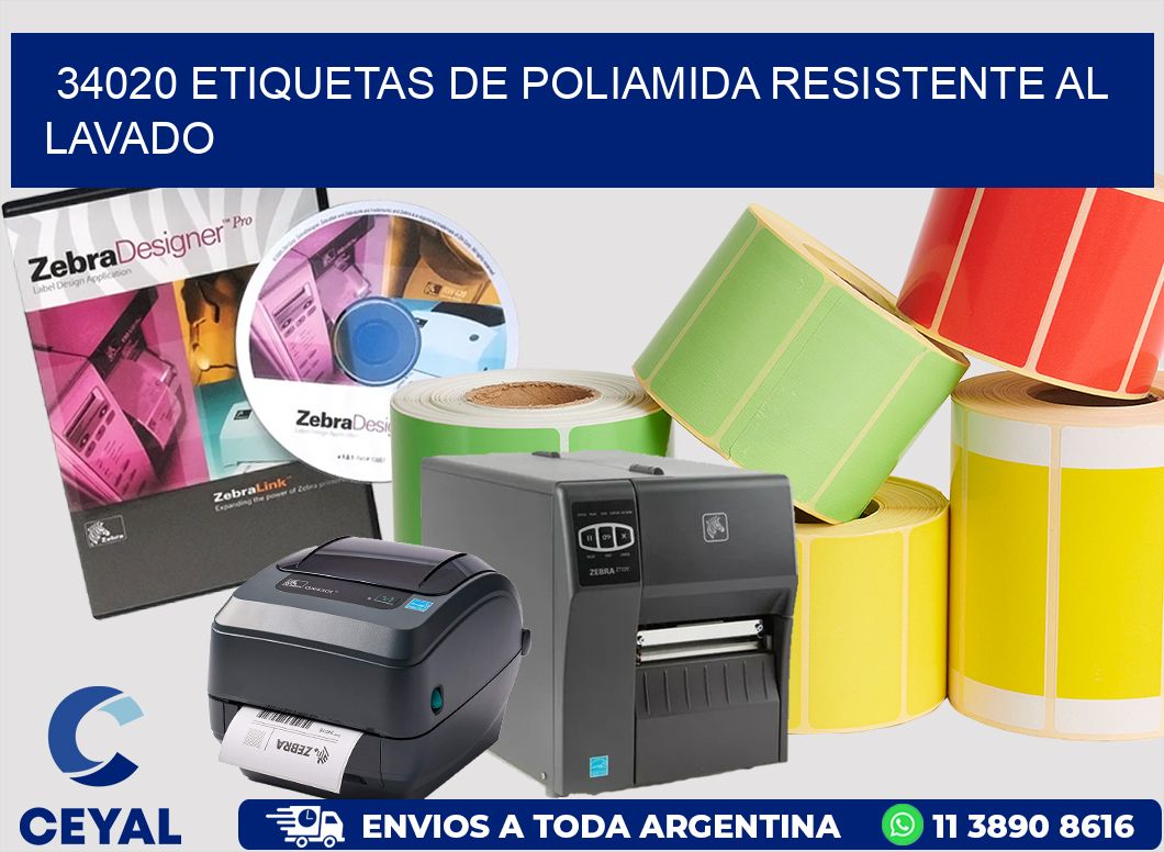 34020 Etiquetas de poliamida resistente al lavado