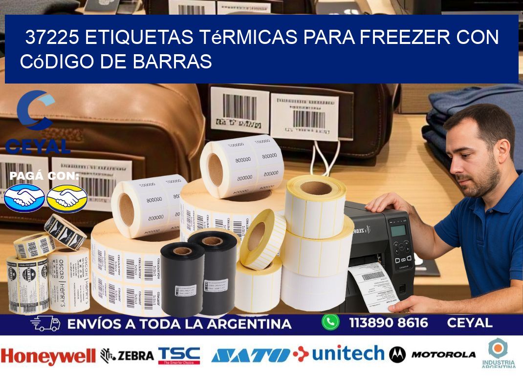 37225 etiquetas térmicas para freezer con código de barras