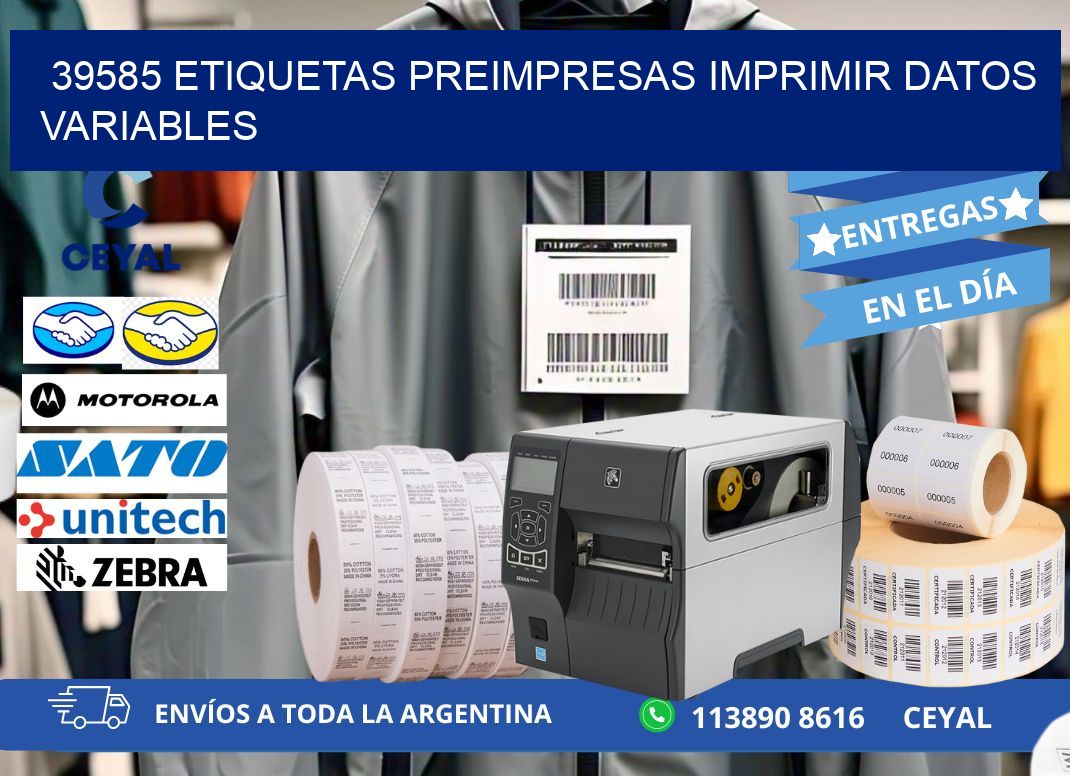 39585 Etiquetas preimpresas imprimir datos variables