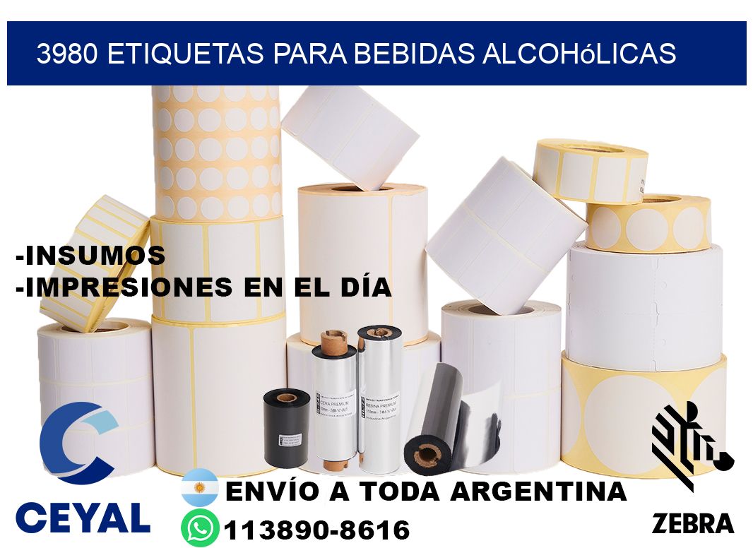 3980 Etiquetas para bebidas alcohólicas
